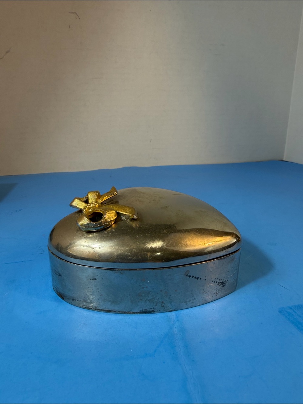 Gold Heart Decorative Trinket Box - Gold
